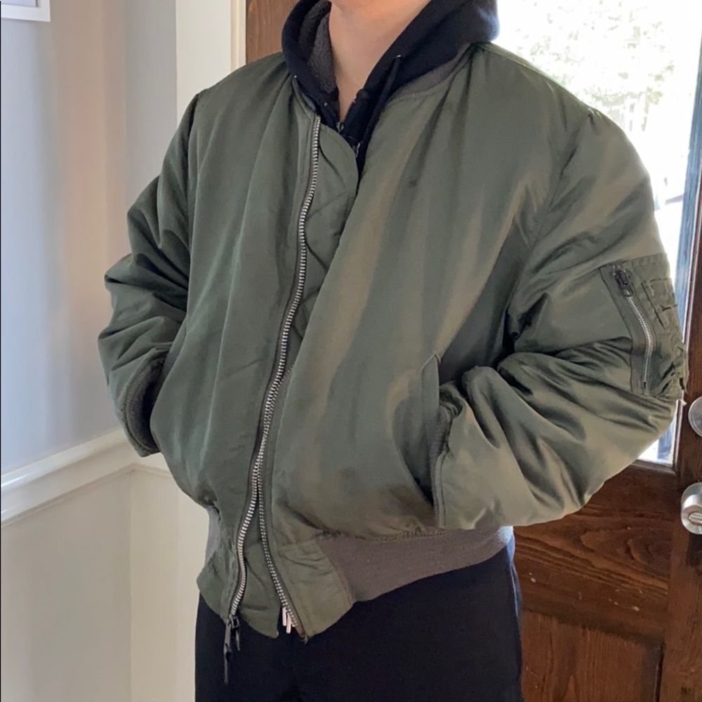 Green bomber jacket